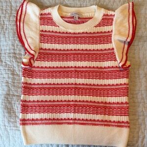 Evereve Red and White Striped women’s sweater